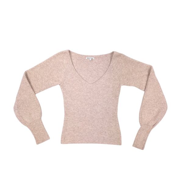Reformation Hart Cashmere V Neck Sweater Ribbed Knit Jumper Top - Picture 3 of 10